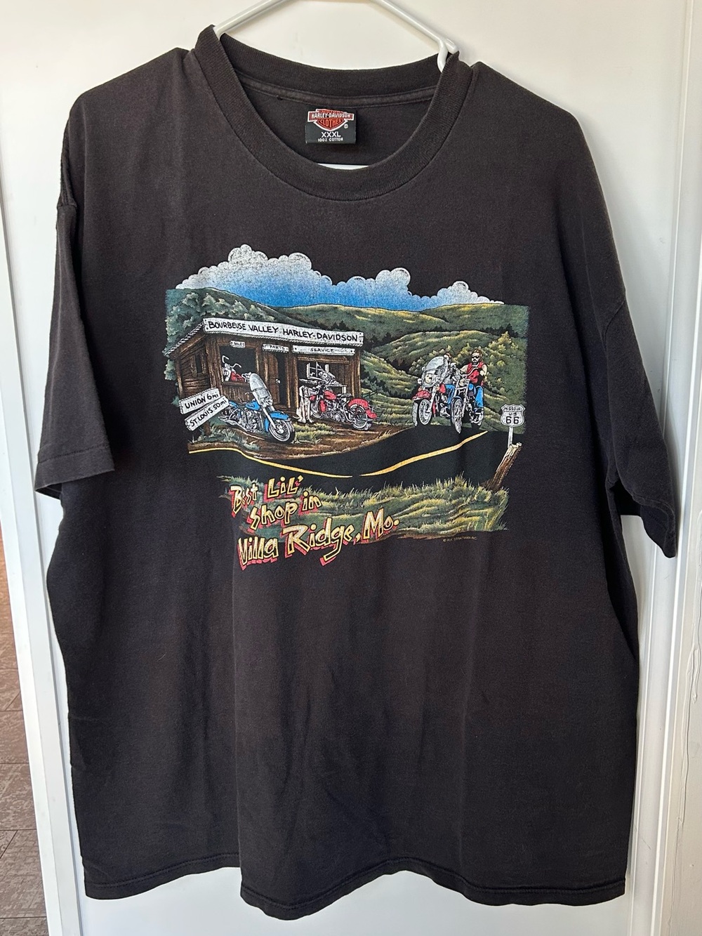 Vintage 1987 Harley Davidson T-Shirt XXXL Bourbeuse Valley Villa Ridge MO